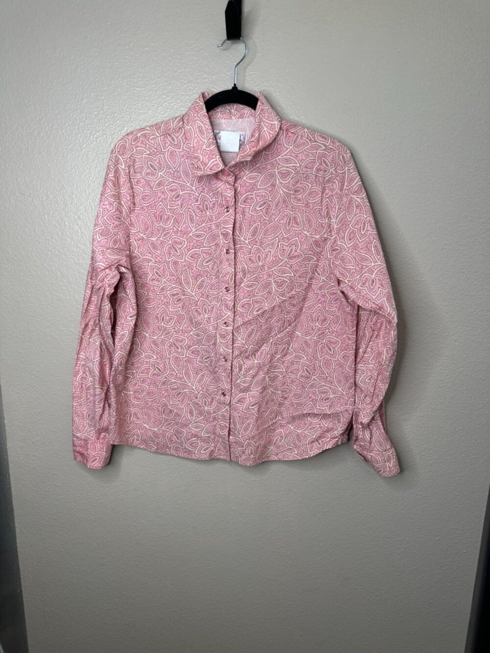 Vintage Panhandle Slim Womens Paisley Long Sleeve Button-Down Shirt L Cotton